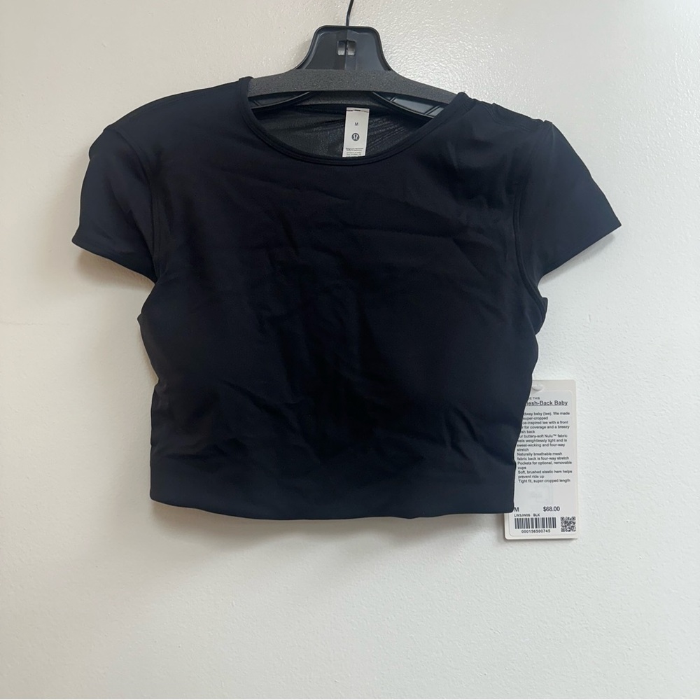LuluLemon Nulu Mesh-Back Baby Tee in Black
